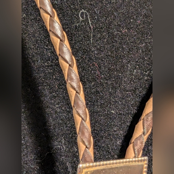 A brown leather cowboy boot bolo Tie. - Picture 4 of 5